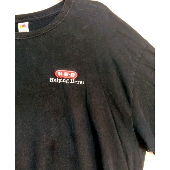 HEB Helping Here Size XL Black Long Sleeve T-Shirt By Fruit Of The Loom - Picture 2 of 6